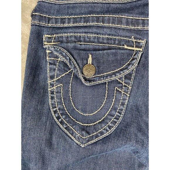 True Religion Women’s Jeans Size 30 Made in USA Low-Rise Skinny Dark Wash Denim - Picture 8 of 13